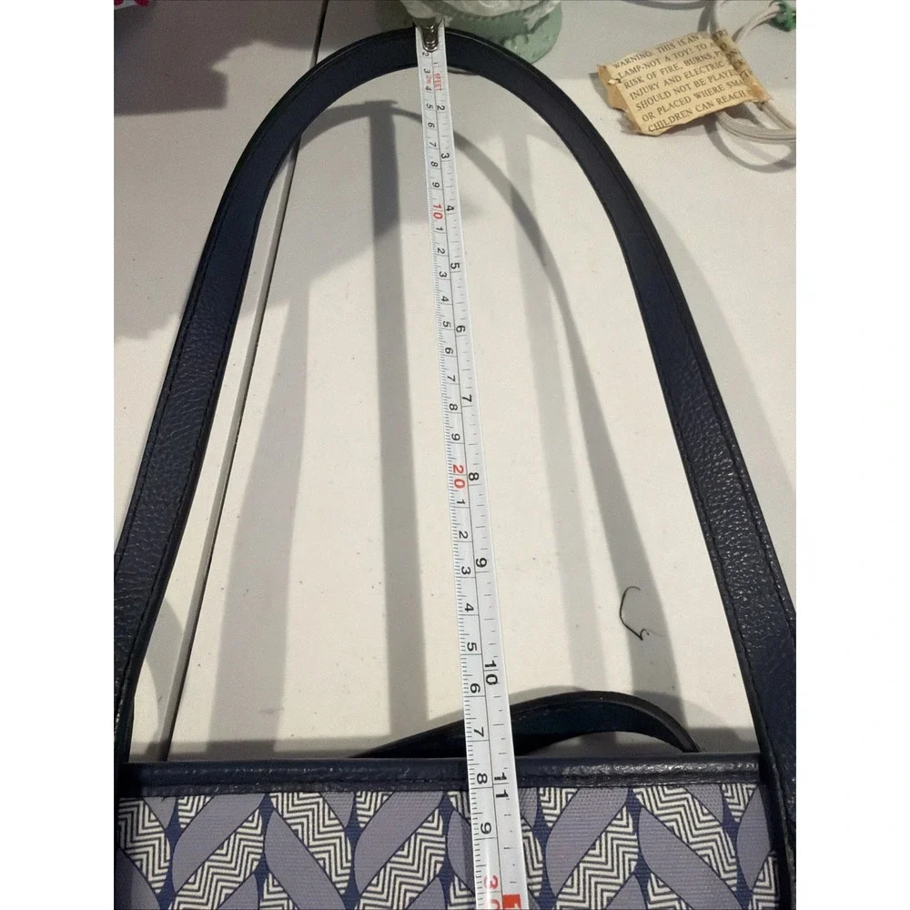 BRIGHTON INTERLOK‎ COLLECTION BLUE ROOMEY TOTE COATED CANVAS LEATHER $450 Retail